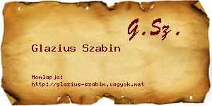Glazius Szabin névjegykártya
